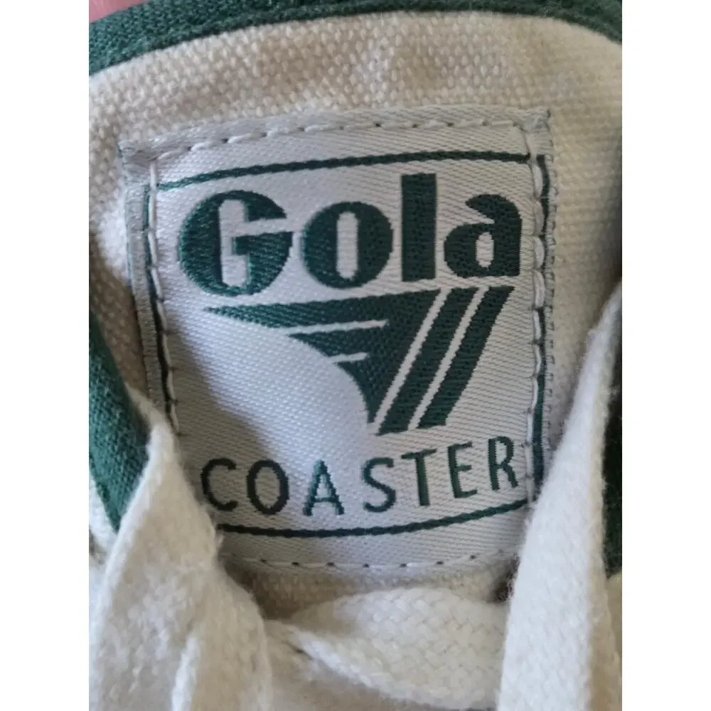 Gola Coaster Smash Canvas Sneakers White Green Yellow Women's Size 8